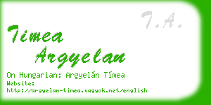 timea argyelan business card