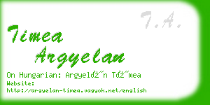 timea argyelan business card